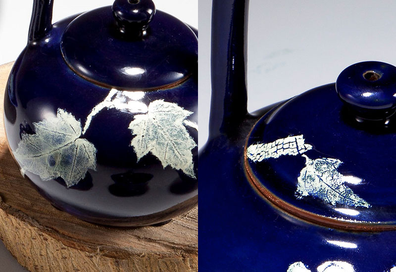 林映汝 木葉藍晶采風提樑壺 鶯歌燒 陶喜 林映汝 木葉藍晶采風提樑壺 鶯歌燒 陶喜