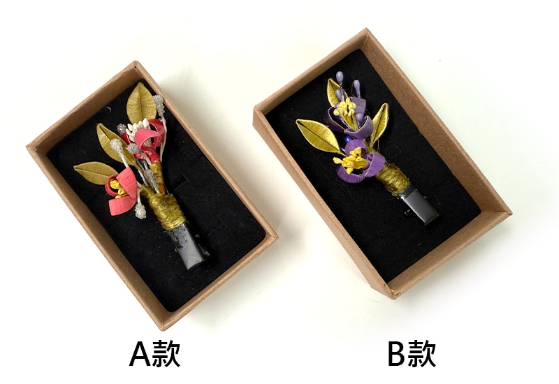 傳統紅春仔花(玫瑰叢)夾胸針髮梳 傳統紅春仔花(玫瑰叢)夾胸針髮梳