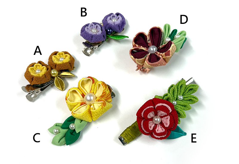 細工纏花雙花髮夾 細工纏花雙花髮夾