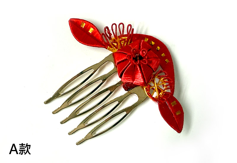 傳統紅春仔花(石榴花)夾/胸針/髮梳 傳統紅春仔花(石榴花)夾/胸針/髮梳