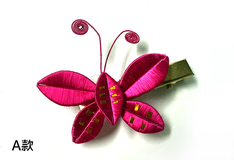 傳統紅春仔花(蝴蝶)夾/胸針/髮梳 傳統紅春仔花(蝴蝶)夾/胸針/髮梳