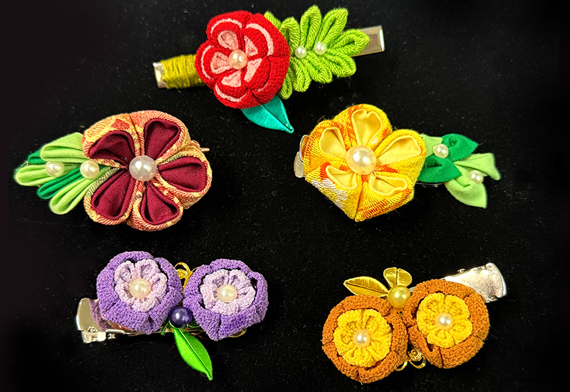 細工纏花雙花髮夾 細工纏花雙花髮夾