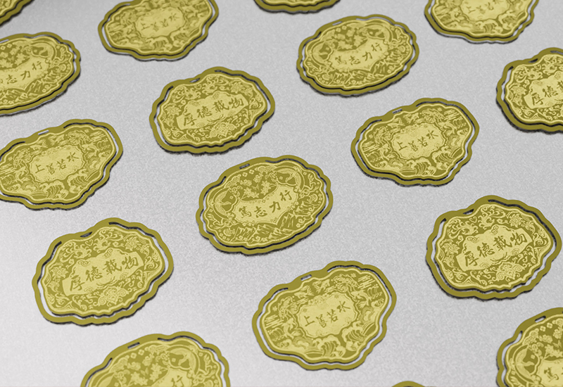 金鎖片書籤(三入組)-上善若水、厚德載物、篤志力行